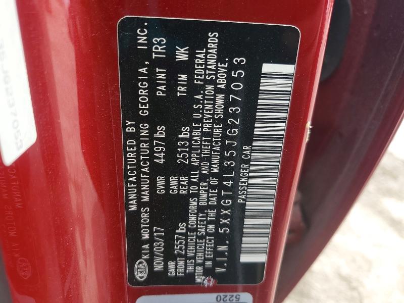 Продаж на аукціоні авто 2018 Kia Optima, vin: 5XXGT4L35JG237053, номер лоту: 52016256