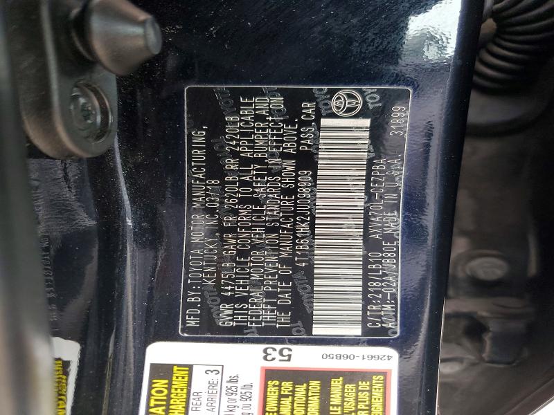 Aukcja sprzedaży 2018 Toyota Camry, vin: 4T1B61HK2JU098909, numer aukcji: 54858626