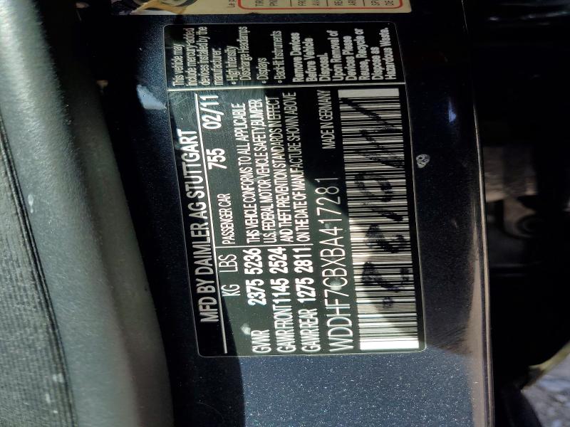 Aukcja sprzedaży 2011 Mercedes-benz E, vin: WDDHF7CBXBA417281, numer aukcji: 51720166