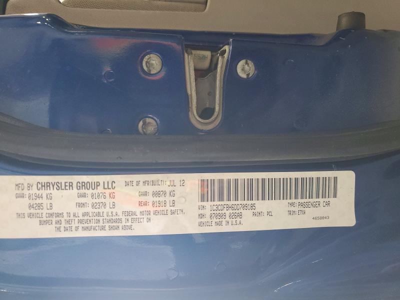 2013 Dodge Dart მანქანა იყიდება აუქციონზე, vin: 1C3CDFBH6DD709185, აუქციონის ნომერი: 52497286