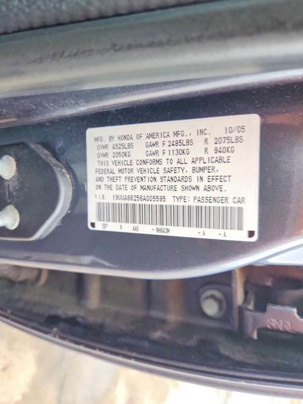 53658816 :رقم المزاد ، 19UUA66256A005595 vin ، 2006 Acura 3.2tl مزاد بيع