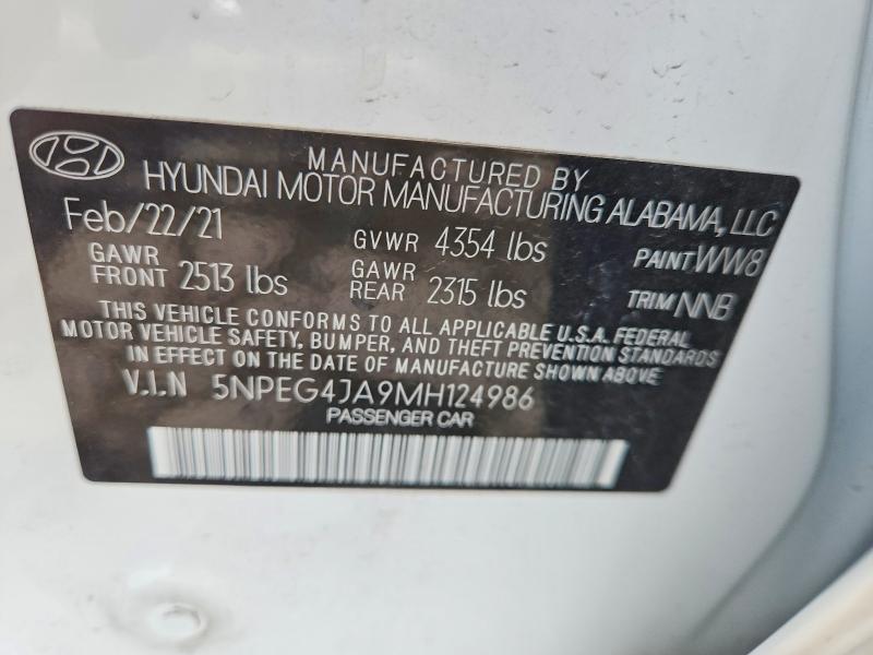 Продаж на аукціоні авто 2021 Hyundai Sonata, vin: 5NPEG4JA9MH124986, номер лоту: 54720696