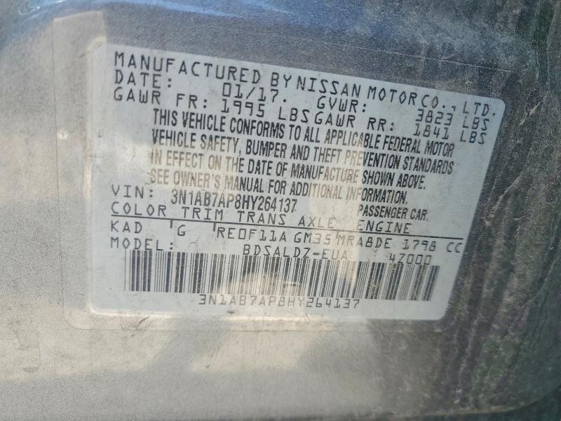 Продаж на аукціоні авто 2017 Nissan Sentra, vin: 3N1AB7AP8HY264137, номер лоту: 53239106
