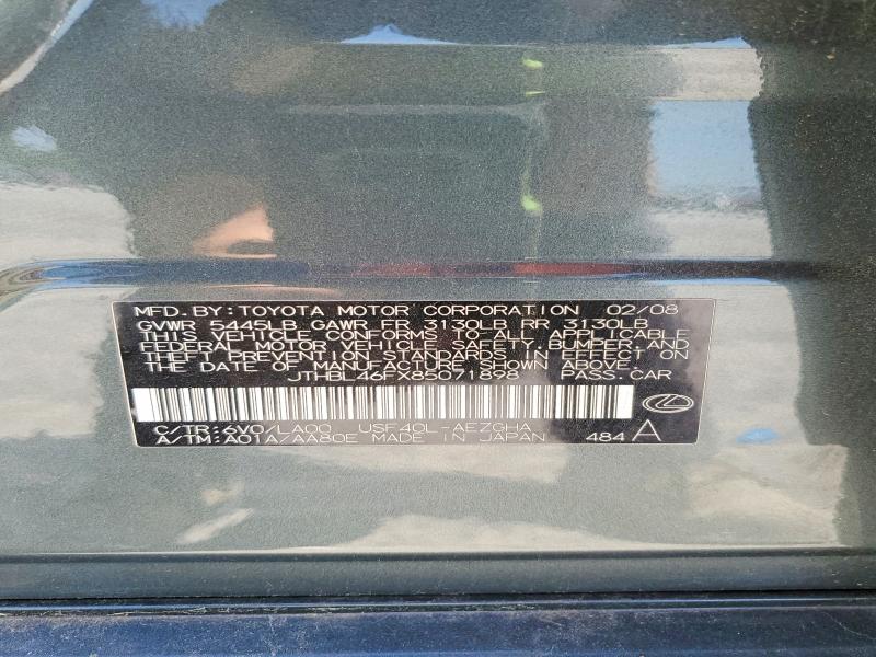 Продажа на аукционе авто 2008 Lexus Ls, vin: JTHBL46FX85071898, номер лота: 52258036