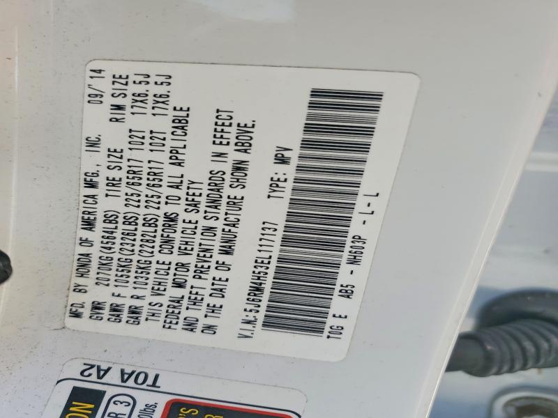 Aukcja sprzedaży 2014 Honda Cr-v, vin: 5J6RM4H53EL117137, numer aukcji: 52203836