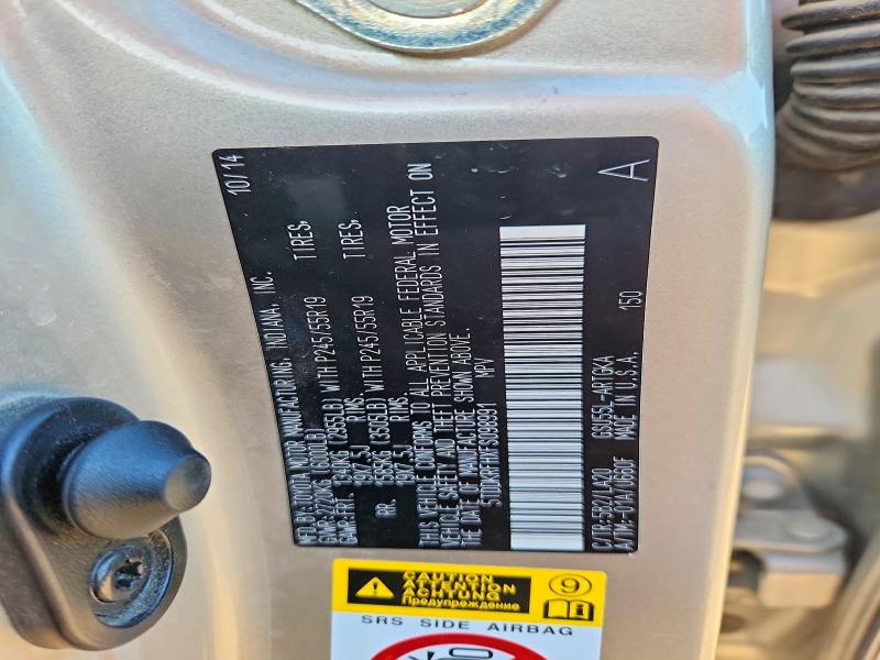 52506646 :رقم المزاد ، 5TDDKRFHXFS098991 vin ، 2015 Toyota Highlander مزاد بيع