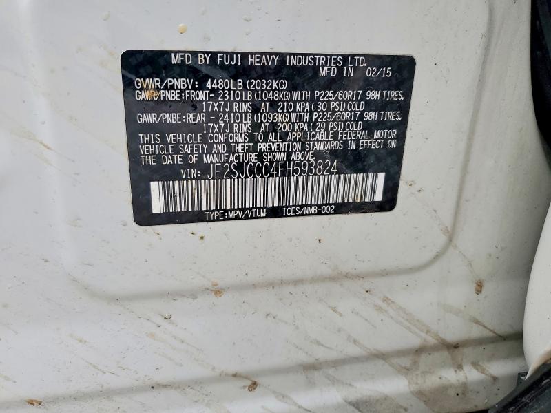 Продажа на аукционе авто 2015 Subaru Forester, vin: JF2SJCCC4FH593824, номер лота: 54125536