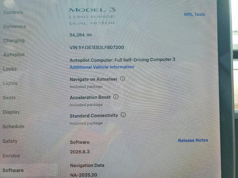 Aukcja sprzedaży 2020 Tesla Model 3, vin: 5YJ3E1EB3LF807200, numer aukcji: 51490286