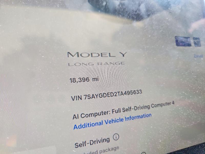 Auction sale of the 2026 Tesla Model Y, vin: 7SAYGDED2TA495633, lot number: 50959996