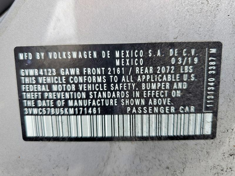 Продаж на аукціоні авто 2019 Volkswagen Jetta, vin: 3VWC57BU5KM171461, номер лоту: 55213216
