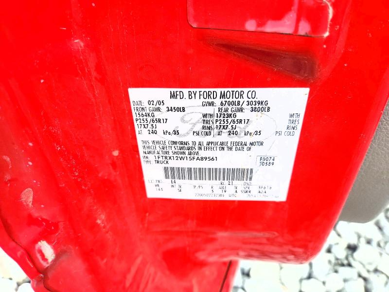 Продажа на аукционе авто 2005 Ford F150, vin: 1FTRX12W15FA89561, номер лота: 54809226
