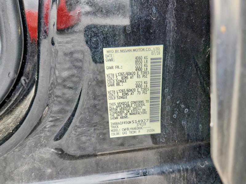 2016 Nissan Titan Xd მანქანა იყიდება აუქციონზე, vin: 1N6BA1F45GN514927, აუქციონის ნომერი: 52986436