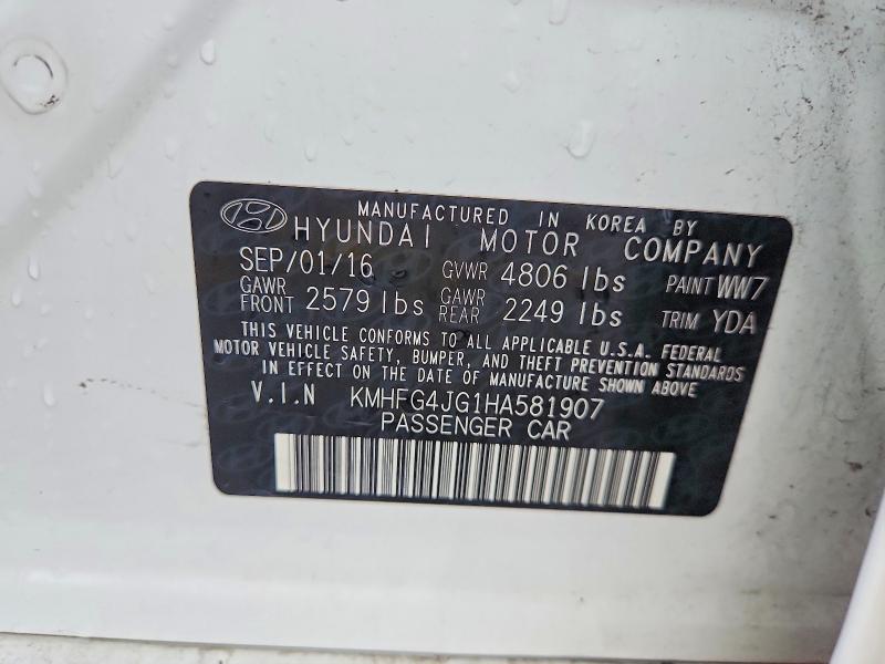 Продаж на аукціоні авто 2017 Hyundai Azera, vin: KMHFG4JG1HA581907, номер лоту: 55355436