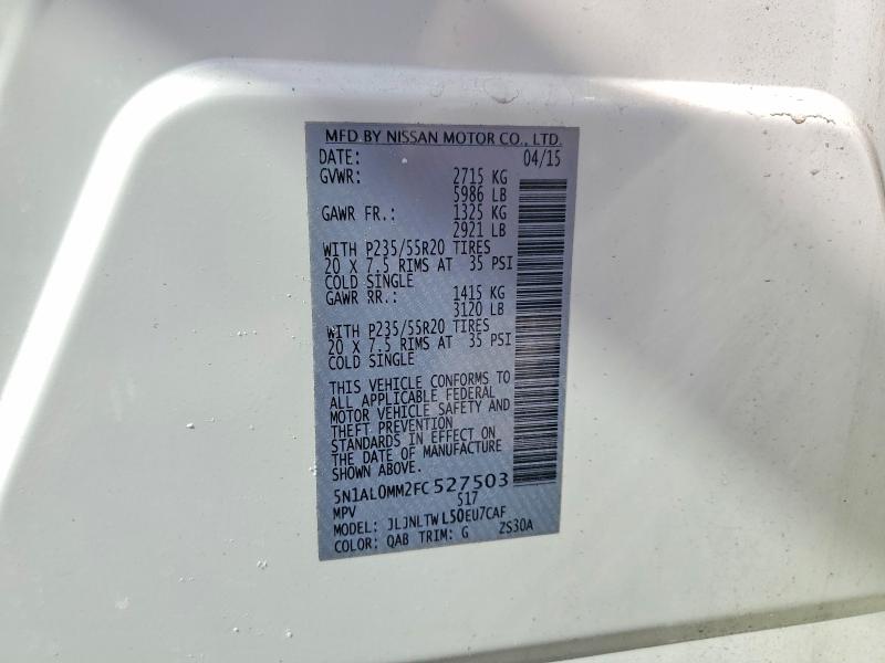 2015 Infiniti Qx60 მანქანა იყიდება აუქციონზე, vin: 5N1AL0MM2FC527503, აუქციონის ნომერი: 52715416