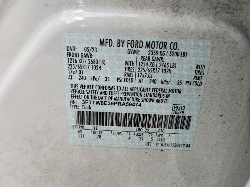 2023 Ford Maverick მანქანა იყიდება აუქციონზე, vin: 3FTTW8E39PRA59474, აუქციონის ნომერი: 55022516