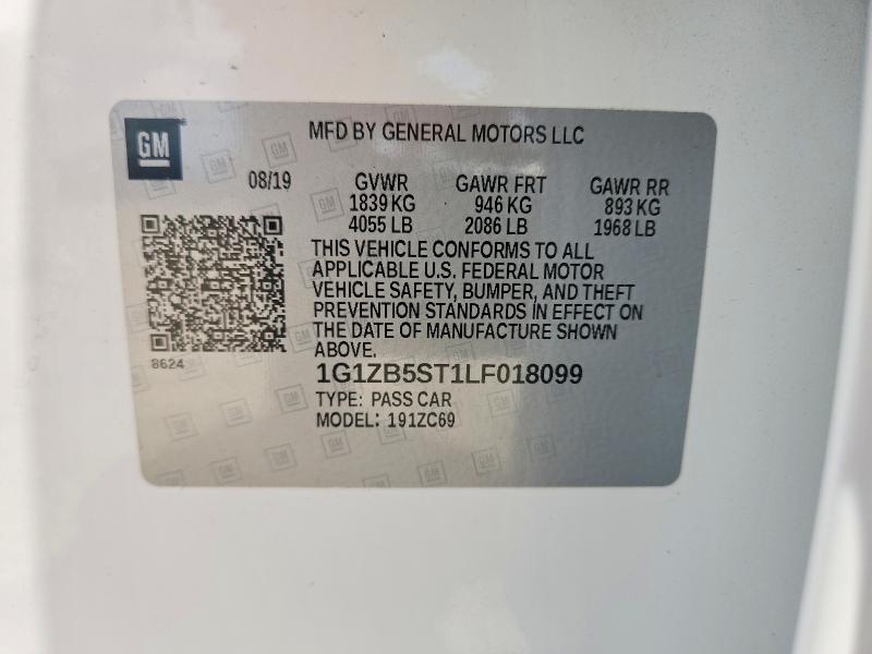 Продаж на аукціоні авто 2020 Chevrolet Malibu, vin: 1G1ZB5ST1LF018099, номер лоту: 53783456