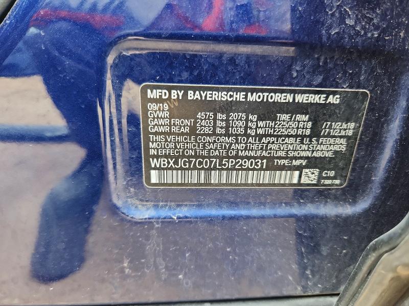 53607336 :رقم المزاد ، WBXJG7C07L5P29031 vin ، 2020 Bmw X1 مزاد بيع