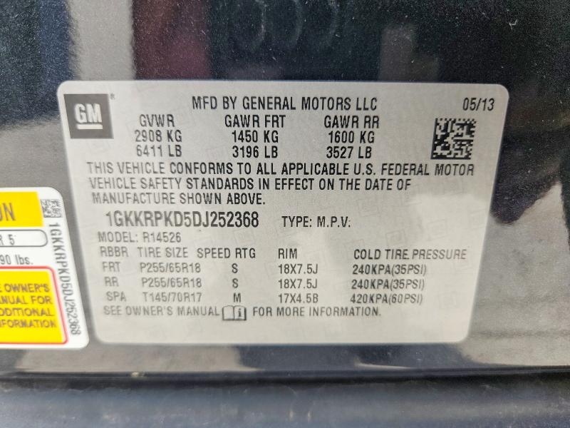 Продаж на аукціоні авто 2013 Gmc Acadia, vin: 1GKKRPKD5DJ252368, номер лоту: 54395836