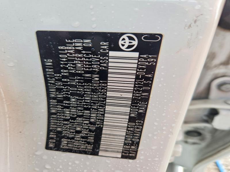 54501056 :رقم المزاد ، 5YFDPRAE7LP056281 vin ، 2020 Toyota Corolla مزاد بيع