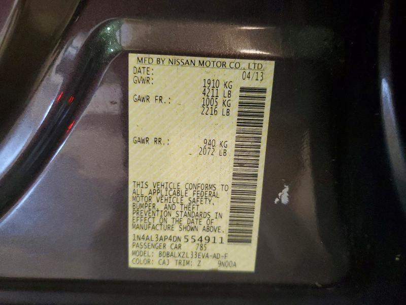 Aukcja sprzedaży 2013 Nissan Altima, vin: 1N4AL3AP4DN554911, numer aukcji: 54429056