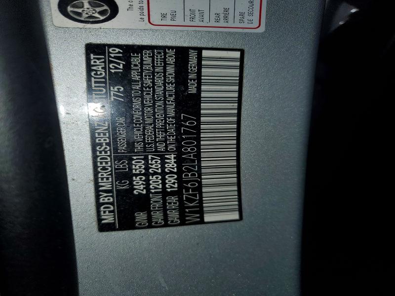54241356 :رقم المزاد ، W1KZF6JB2LA801767 vin ، 2020 Mercedes-benz E مزاد بيع