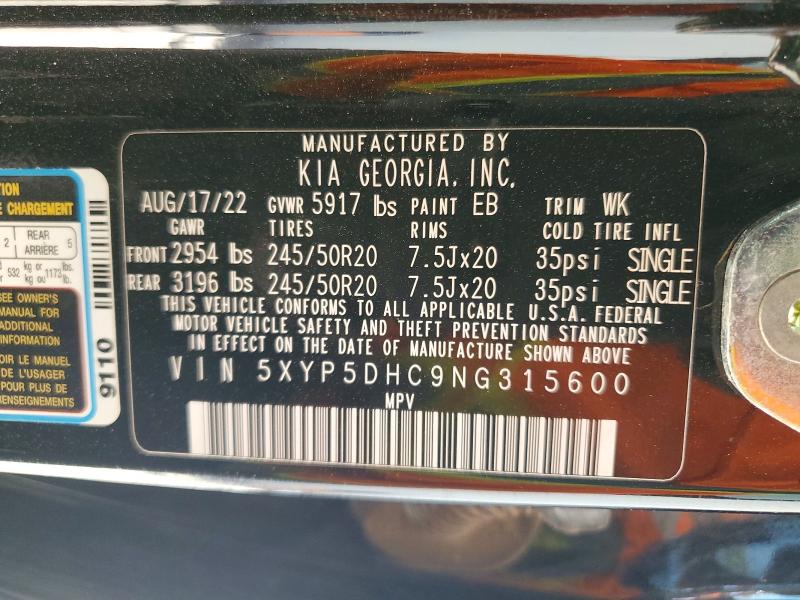 Продаж на аукціоні авто 2022 Kia Telluride, vin: 5XYP5DHC9NG315600, номер лоту: 55102776