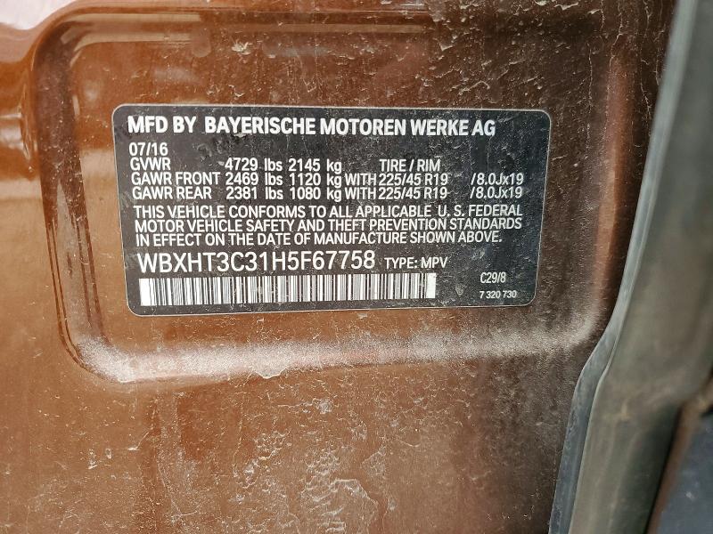 Продаж на аукціоні авто 2017 Bmw X1, vin: WBXHT3C31H5F67758, номер лоту: 51593966