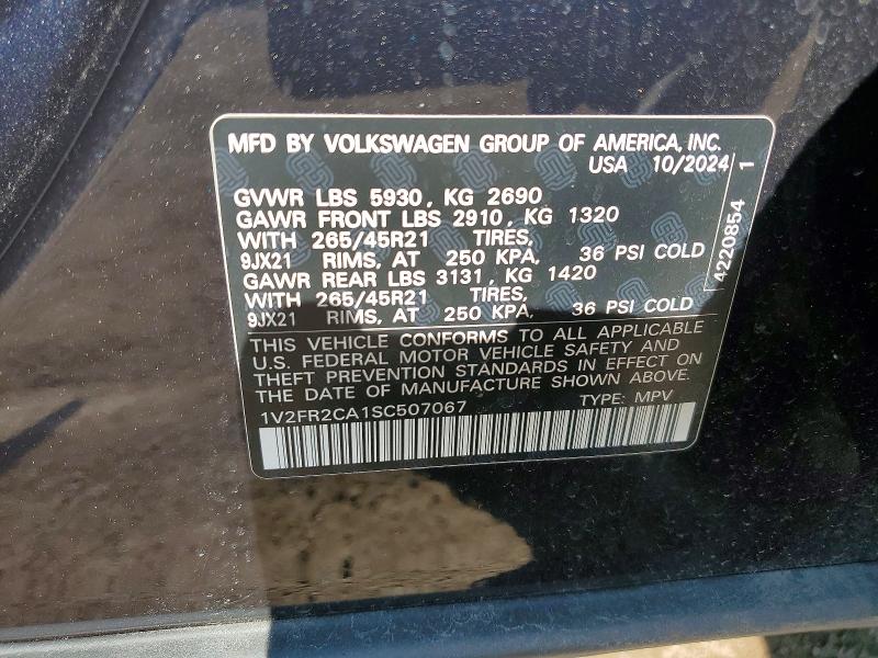 Продажа на аукционе авто 2025 Volkswagen Atlas, vin: 1V2FR2CA1SC507067, номер лота: 51496696