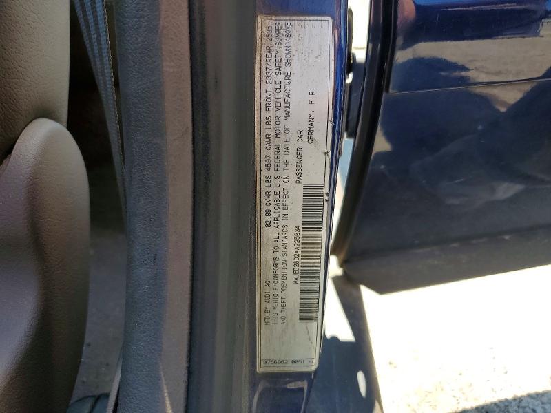 Aukcja sprzedaży 1999 Audi A4, vin: WAUED28D2XA225034, numer aukcji: 53665336