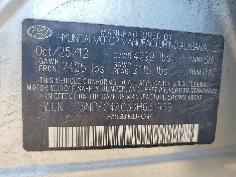 Продажа на аукционе авто 2013 Hyundai Sonata, vin: 5NPEC4AC3DH631959, номер лота: 53477876