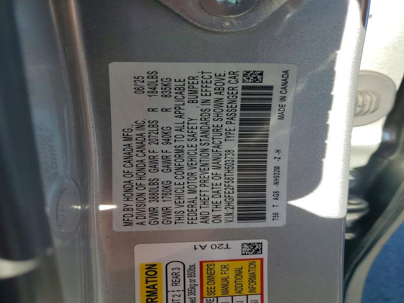 53030396 :رقم المزاد ، 2HGFE2F58TH503738 vin ، 2026 Honda Civic مزاد بيع