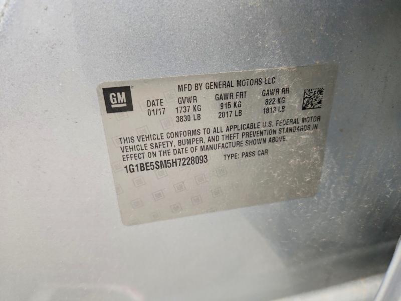 54329866 :رقم المزاد ، 1G1BE5SM5H7228093 vin ، 2017 Chevrolet Cruze مزاد بيع