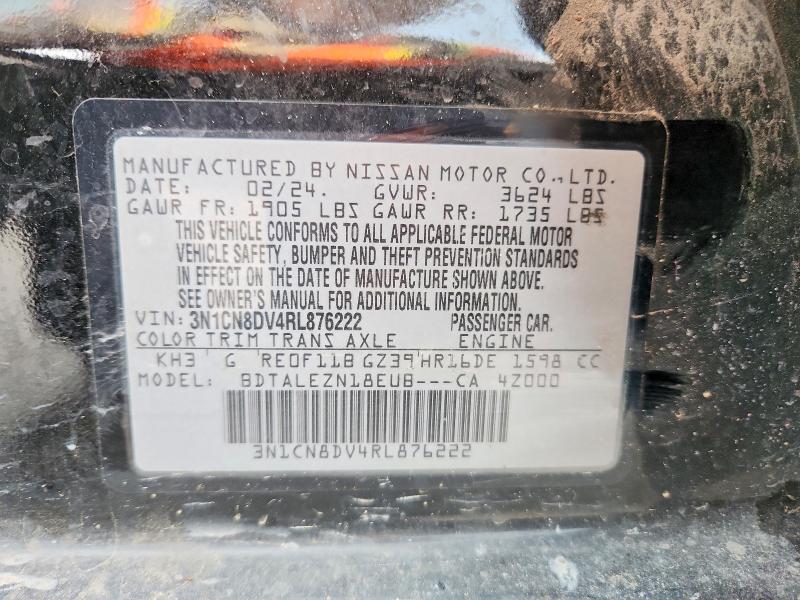 Продажа на аукционе авто 2024 Nissan Versa, vin: 3N1CN8DV4RL876222, номер лота: 53778936