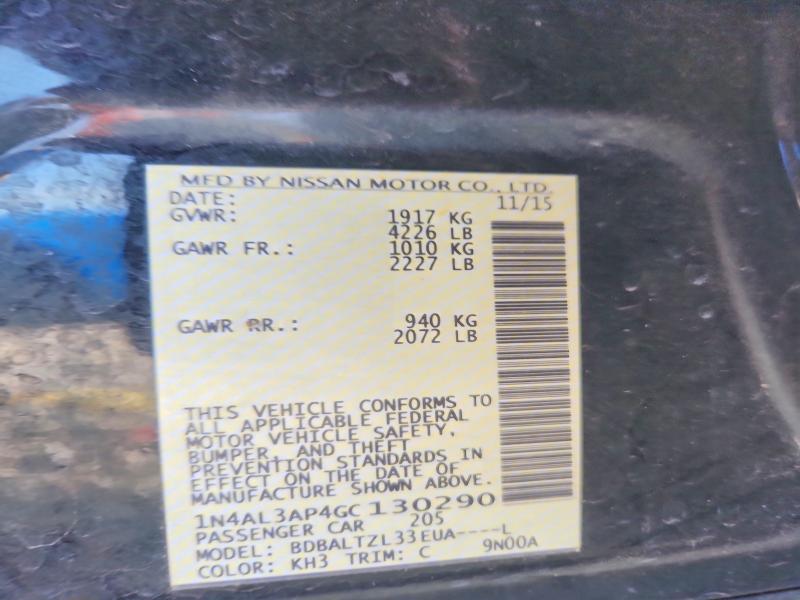 53770056 :رقم المزاد ، 1N4AL3AP4GC130290 vin ، 2016 Nissan Altima مزاد بيع