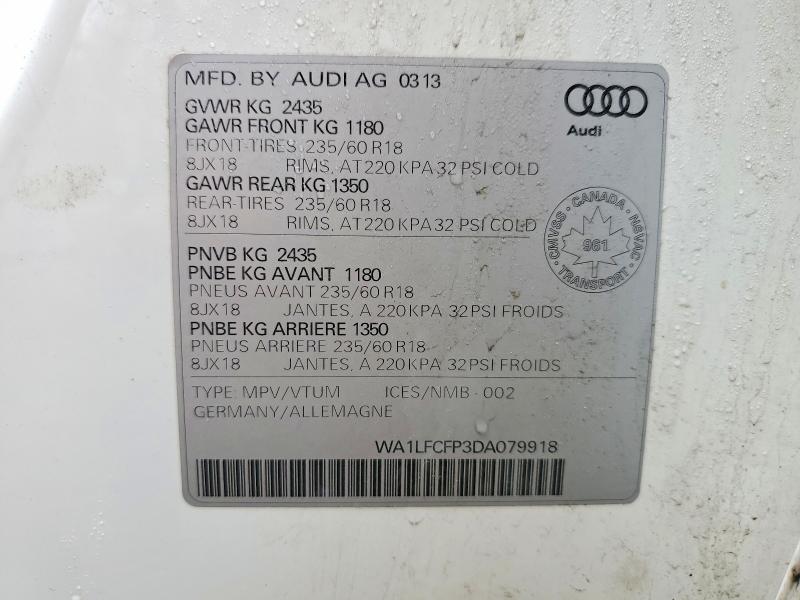 Aukcja sprzedaży 2013 Audi Q5, vin: WA1LFCFP3DA079918, numer aukcji: 53222696
