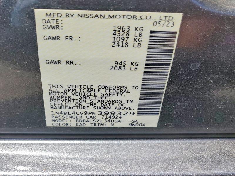 Aukcja sprzedaży 2023 Nissan Altima, vin: 1N4BL4CV9PN399329, numer aukcji: 54074656