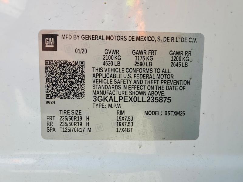 54683846 :رقم المزاد ، 3GKALPEX0LL235875 vin ، 2020 Gmc Terrain مزاد بيع