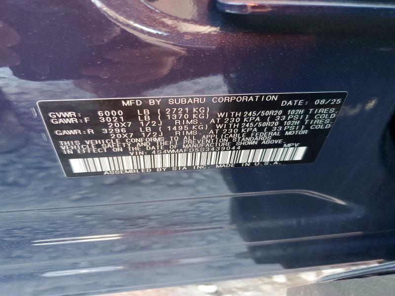 Продажа на аукционе авто 2025 Subaru Ascent, vin: 4S4WMAFD5S3439044, номер лота: 46214406