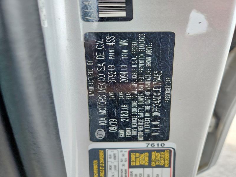 55765716 :رقم المزاد ، 3KPF24ADXLE176465 vin ، 2020 Kia Forte مزاد بيع