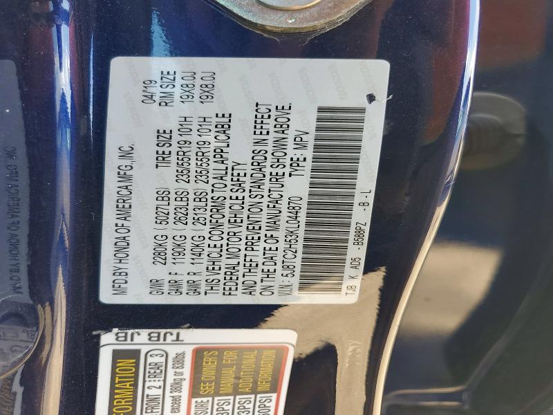 2019 Acura Rdx მანქანა იყიდება აუქციონზე, vin: 5J8TC2H53KL044870, აუქციონის ნომერი: 52207606