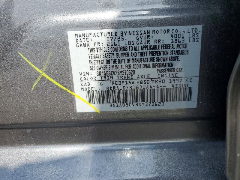 Продаж на аукціоні авто 2025 Nissan Sentra, vin: 3N1AB8CV3SY370620, номер лоту: 54710156