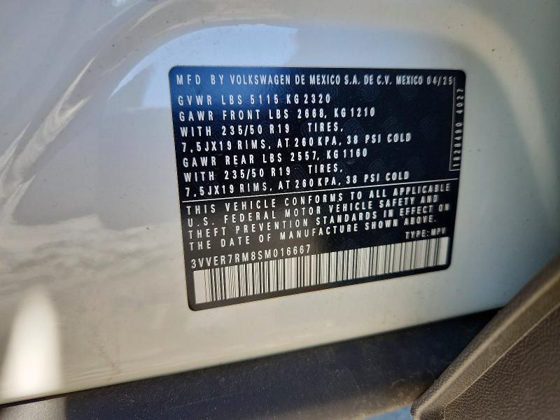 Aukcja sprzedaży 2025 Volkswagen Tiguan, vin: 3VVER7RM8SM016667, numer aukcji: 52342076