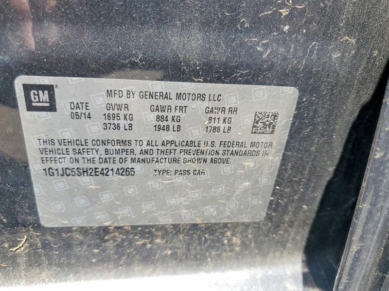 Продажа на аукционе авто 2014 Chevrolet Sonic, vin: 1G1JC5SH2E4214265, номер лота: 55519506