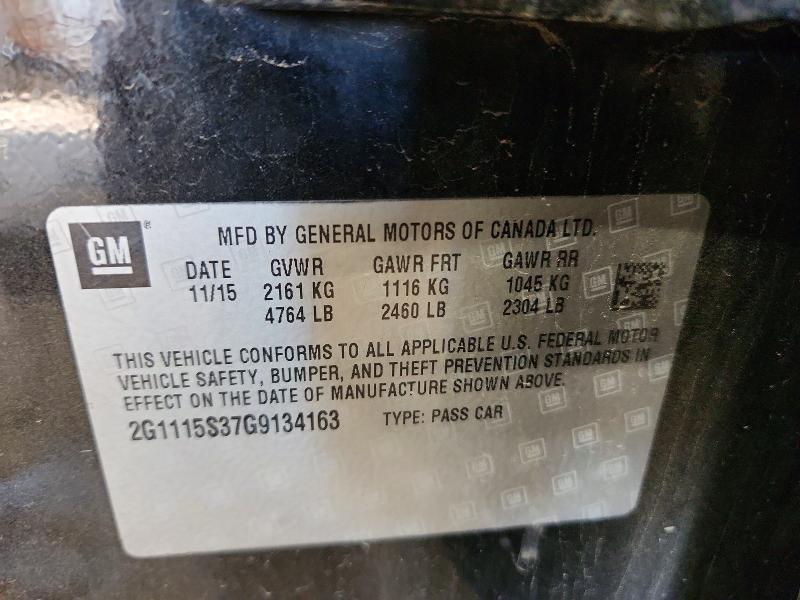 2016 Chevrolet Impala მანქანა იყიდება აუქციონზე, vin: 2G1115S37G9134163, აუქციონის ნომერი: 50856586