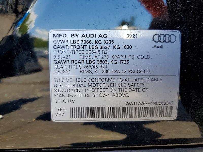 Продаж на аукціоні авто 2022 Audi E-tron, vin: WA1LAAGE4NB008349, номер лоту: 53955136