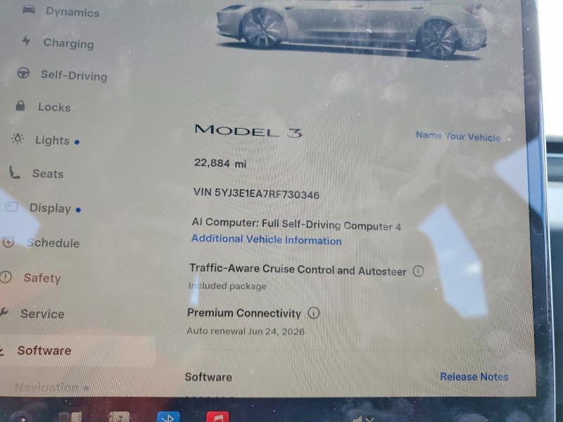 Aukcja sprzedaży 2024 Tesla Model 3, vin: 5YJ3E1EA7RF730346, numer aukcji: 55439106