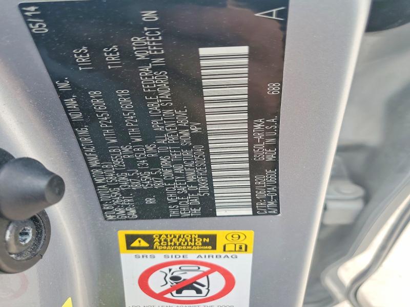 Aukcja sprzedaży 2014 Toyota Highlander, vin: 5TDKKRFH2ES025040, numer aukcji: 54797506