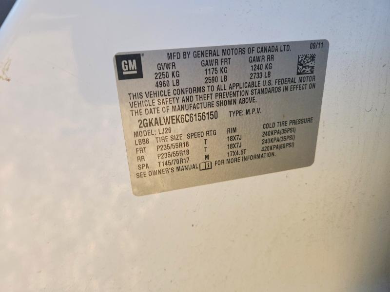 2012 Gmc Terrain მანქანა იყიდება აუქციონზე, vin: 2GKALWEK6C6156150, აუქციონის ნომერი: 52158556