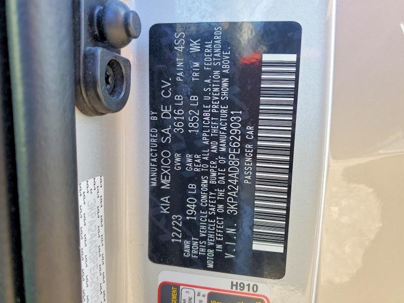 55369166 :رقم المزاد ، 3KPA24AD8PE629031 vin ، 2023 Kia Rio مزاد بيع