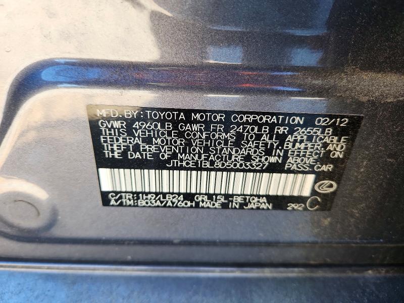 Aukcja sprzedaży 2013 Lexus Gs, vin: JTHCE1BL8D5003327, numer aukcji: 52958016